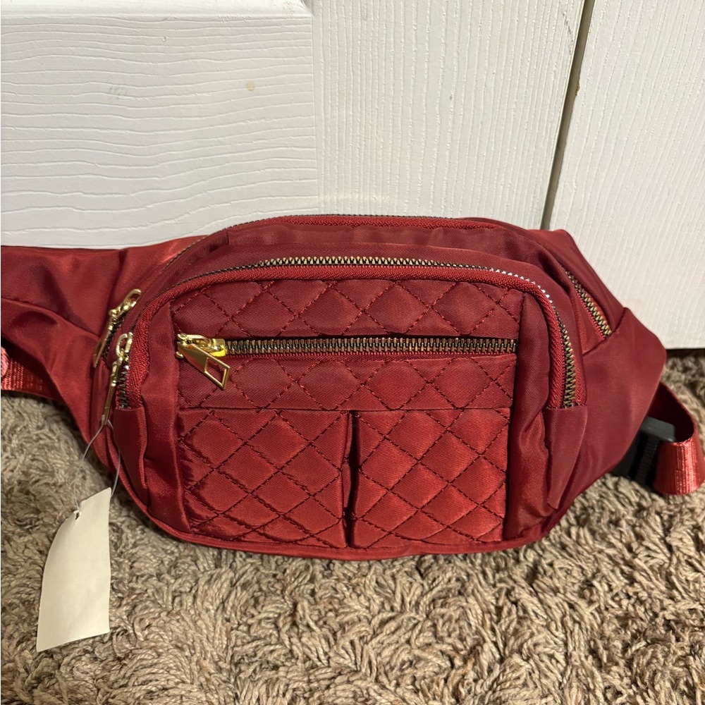 Quilted Red Waist Bag
